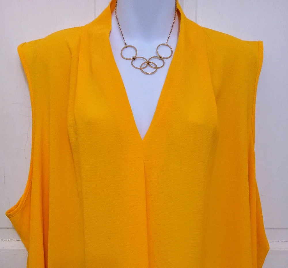 Avenue Yellow Sleeveless Blouse - Picture 2 of 6